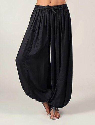  Damen Yogahose Kordelzug Haremshosen Baggy Zumba Bauchtanz Yoga Pumphose Unterteile Schwarz Weiß Rote Herbst Winter Sport Sportkleidung Lässiger Schnitt