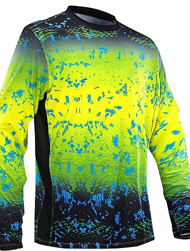  Herren Angelhemd Draussen Langarm UPF50+ UV Schutz Atmungsaktiv Schnelltrocknend Leichtgewichtig Shirt Sommer Frühling Outdoor Angeln Gelb / schwarz Dunkelgrau Grün schwarz