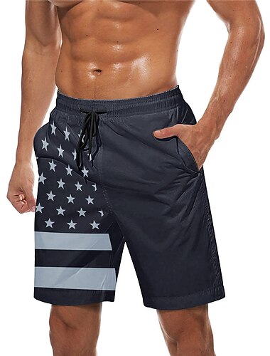  Maillots de Bain Imprimés Graphic Drapeau National pour Homme Shorts de Plage Shorts de Bain Mi-Taille Hawaïen Boho Casual Quotidien Vacances Ceinture à Lacets avec Doublure en Maille Taille