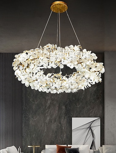  60 cm Laterne Desgin Kronleuchter Aluminium Glas Galvanisierung Modern 110-120V 220-240V