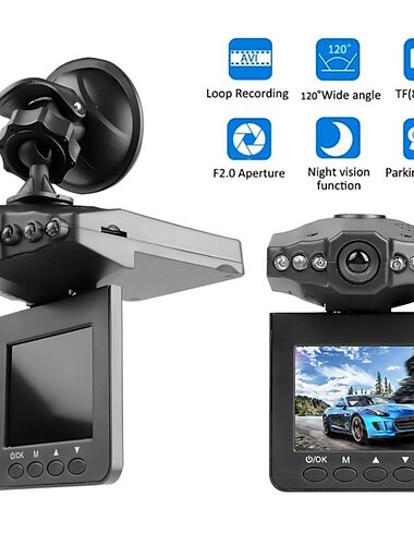  bil dvr dashcam 2,4'' bærbar fhd 1080p videoopptaker 24 timers parkering 360 rotasjonsmonitor auto kamera registrator videokamera