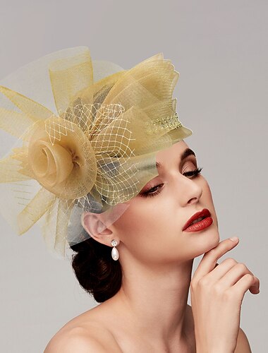  fascynatory kentucky derby kapelusz nakrycia głowy pióra kapelusz typu Bucket netto ślub specjalne okazje dzień pań melbourne puchar koktajl z kokardkami czapka nakrycie głowy nakrycia głowy