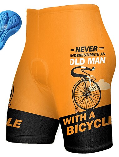  Hombre Culotte Ciclismo Bicicleta Pantalones Cortos Acolchados Prendas de abajo MTB Bicicleta Montaña Ciclismo Carretera Deportes Graphic Almohadilla 3D Ciclismo Transpirable Secado rápido Amarillo