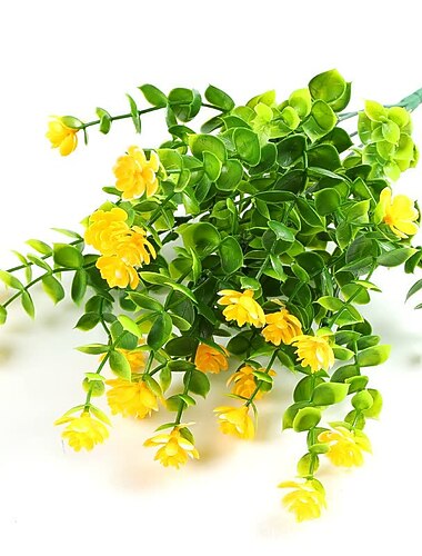  2 pack / 8 pack kunstbloemen buiten uv-bestendig nep plastic bloemen roos niet vervagen faux plastic planten voor binnen buiten bruiloft kerst huis tuin decoratie