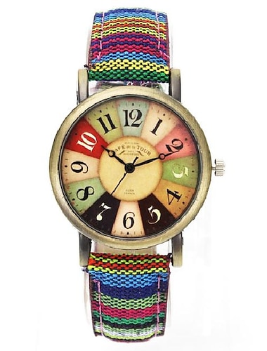  relojes casuales película tela de mezclilla lienzo banda de tela reloj de pulsera