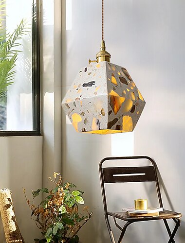  moderne pendel marmor 1-lys mini pendel lys nattbord liten lysekrone, fargeskiftende krystall hengelampe metallstang tak pendelbelysning for soverom