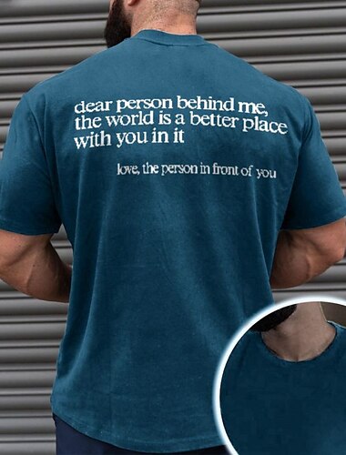  Herren Grafikdrucke Lustig Buchstabendruck T Shirt Grafischen T-Shirt 100% Baumwolle Kurzarm Grafik Hemd Schwarz Marinenblau Grün Bequemes T-Shirt Urlaub Straße Modedesigner-Kleidung