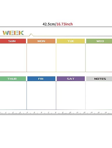  1pc Notizen Tapete magnetisch Monats-/Wochen-/Tagesplaner Kalendertisch trocken abwischbar Whiteboard Tafel Kühlschrank Aufkleber Message Board Menü