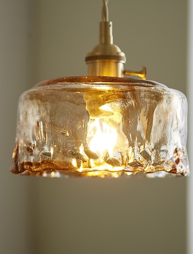  led taklampa mini glas koppar takhängande taklampa med glasskärm klarglas pendelbelysning för sovrum vardagsrum matsal kök