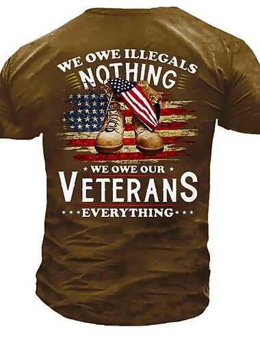  Veteranentag Herren Patriot Patriotischer Veteran Unisex Grafische Drucke Schuh Nationalflagge T-Shirt Slogan T-Shirts Retro Shirts Kurzarm T-Shirt 3D Druck Rundhals Shirt Sport Designer Freizeit
