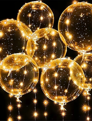  10ks led balónek svítící párty 16“ barevné balónky svatební potřeby dekorace na koleje dekorace průhledná bublinková dekorace narozeninová svatba led balónky řetězová světla
