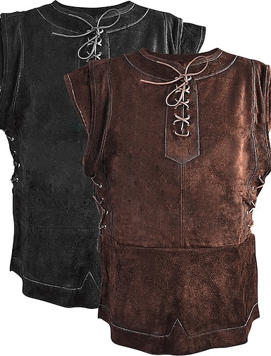  Punk & Gothic Middeleeuws Renaissance Jas Hesje Vest Ren Faire Piraat Viking Ranger Voor heren Viking Feest / Uitgaan Volwassenen Ves