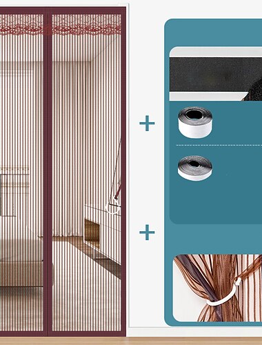  Magnetische Fliegengittertür tragbar Fliegen- oder Insektenfliegengitter magnetisch Türöffnung für Schiebetür Garage Terrasse Küche Wohnzimmer Fensterzimmer Schlafzimmer Bar einfache Eingänge für