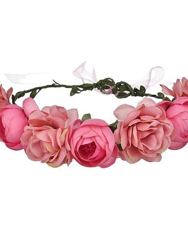  rustikale Hippie-Rosenkrone Kranz Hochzeit Festival floral Kopfschmuck Blumenmädchen Stirnband