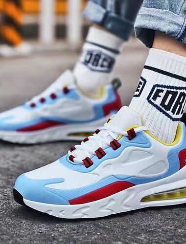  Herren-Laufsneaker mit Luftpolsterung – atmungsaktive, leichte Sportschuhe mit Farbblockdesign für Freizeitsport und Fitness
