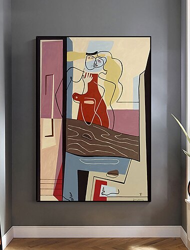  Handgefertigtes Ölgemälde auf Leinwand, Wandkunst, Dekoration, Pablo Picasso-Stil, Mädchen für Wohnkultur, gerollt, rahmenlos, ungedehnt