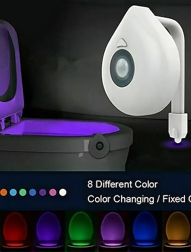  αισθητήρας νυχτερινός φωτισμός καθίσματος τουαλέτας smart pir motion 8 χρώματα αδιάβροχος οπίσθιος φωτισμός 2τμχ για λεκάνη τουαλέτας led luminaria φωτιστικό τουαλέτας
