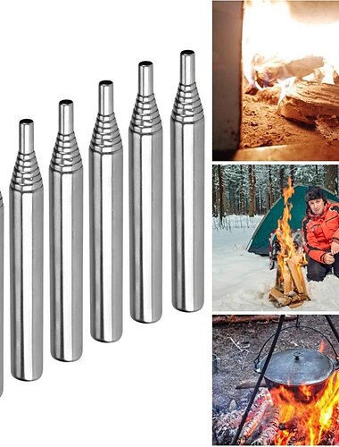  zakbalg, roestvrijstalen blaaspijp, blaastoorts, kampeervuurgereedschap, intrekbare blaasstok