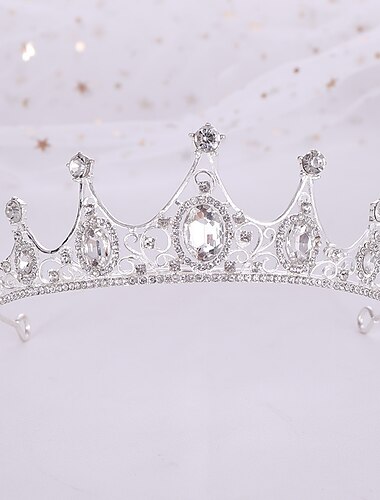  Couronne baroque vintage nouvel alliage diamant vert petite couronne noble et élégant anniversaire princesse cristal couvre-chef