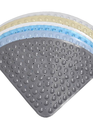  hoekbadmat antislip douchematten - 21 x 21 inch antislip badmat met zuignap, veiligheidsdouchematten voor kinderen&amp; ouderen, douchemat met afvoergaten, machinewasbaar