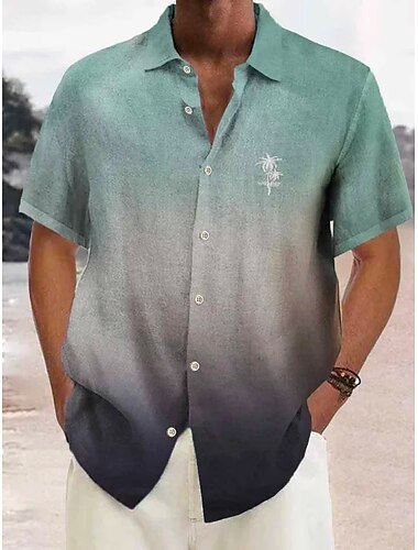  Herren Kokosnussbaum Tropische Pflanzen Hemd Hawaiihemd Sommerhemd Aloha-Shirt Kurze Ärmel Hemd Umlegekragen Tropisch Modisch Strassenmode Strasse Casual Täglich Rote Purpur Braun S M L