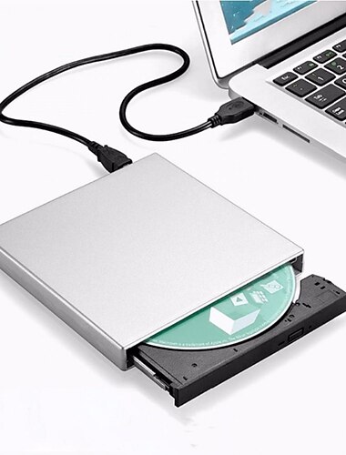  External CD DVD Drive USB 2.0 Slim Protable External CD-RW Drive DVD-RW Burner Writer Player For Laptop Notebook PC Desktop Computer