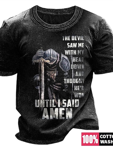  Hombre Graphic Cruz Templaria Camiseta Camisetas gráficas 100% Algodón Manga Corta Gráfico Camisa Negro Vino Azul Marino Camiseta cómoda Vacaciones Ropa Cotidiana Ropa de diseñador de moda