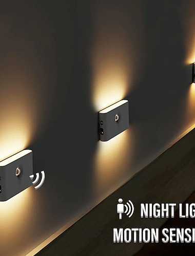  Led lampki nocne czujnik ruchu USB akumulator indukcyjny bezprzewodowa lampka nocna szafka kuchenna korytarz lampka nocna do sypialni dom schody oświetlenie przejścia