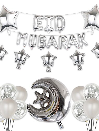  ramadan fest eid mubarak aluminiumfolie ballon set stern mond dekorativ arrangement gurban ballon muslim