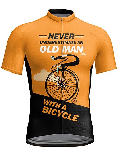  Voor heren Wielrenshirt Grafisch Met Patroon Grappig Korte mouw Fietsen Shirt Kleding Bovenlichaam met 3 achterzakken Bergracen Wegwielrennen Fietsen Sneldrogend Zacht Reflecterende strips Sport Bos