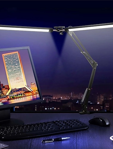  lampă de birou cu led pentru lectură 24w lampă de birou cu braț basculant pliabil cu clemă reglabilă potrivită pentru bancul de lucru acasă îngrijirea ochilor birou studiu shustar