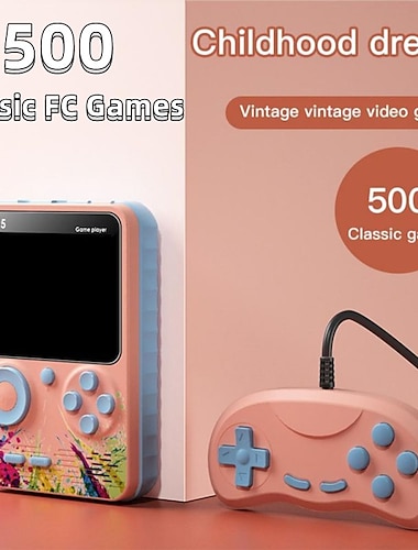  g5 gameconsole 500-games klassiek gameapparaat ergonomisch 3.0'' scherm draagbare gamingspeler voor kinderen cadeau videogameconsole, kerstverjaardagscadeau