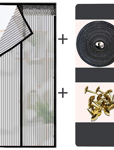  Magnetische Fliegengittertür tragbar Fliegen- oder Insektenfliegengitter magnetisch Türöffnung für Schiebetür Garage Terrasse Küche Wohnzimmer Fensterzimmer Schlafzimmer Bar einfache Eingänge für