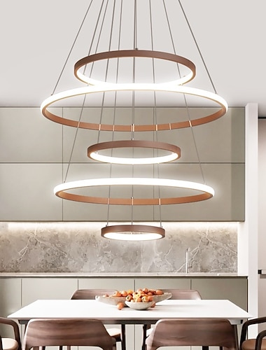  5 - אור 60 cm עיצוב נורות מנורות תלויות מתכת אקרילי גימור צבוע מודרני 110-120V 220-240V