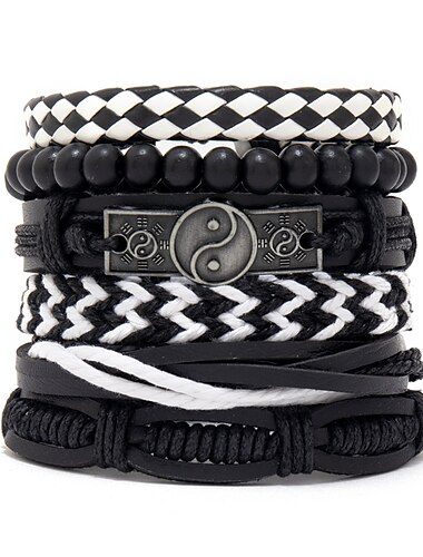  Geflochtenes Armband-Kombinationsset für Herren, Legierungszubehör, DIY-Armbandschmuck