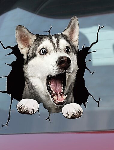  auto sticker auto achterruit puppy kapotte raamstickers elektrostatische 3d simulatie franse bulldog auto stickers vinyl decals