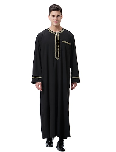 Homme Peignoir Thobé / Jubba Religieux Arabe saoudien arabe musulman Ramadan Adultes Collant / Combinaison