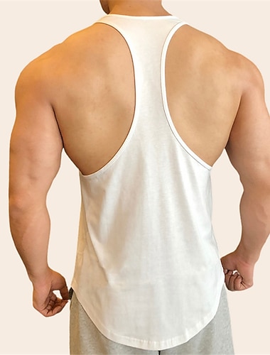  Voor heren Singlet Vest Top Onderhemd Mouwloos shirt Mouwloos Strakke ronde hals Zomer Effen Modieus Ontwerper Spier Buiten Sportschool Uitgaan Wit Top T-shirt voor mannen