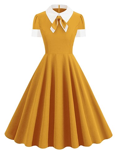  Retro / vintage Lata 50. sukienka na wakacje Sukienka Rozkloszowana sukienka Damskie Karnawał Bal maskowy Dzienne zużycie Randka Wieczór panieński Dla dorosłych Sukienka Sukienki na bal maturalny