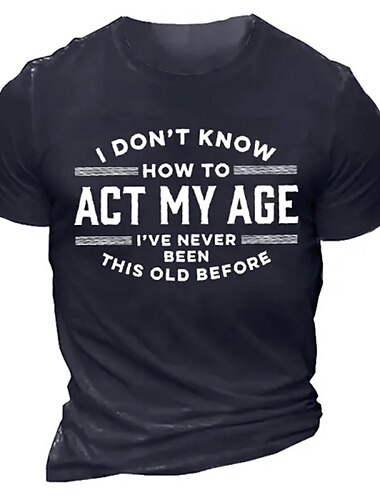  Herren Buchstabe Grafikdrucke T Shirt Grafischen T-Shirt Baumwolle Kurze Ärmel Grafik Hemd Schwarz Marineblau Grün Bequemes T-Shirt Urlaub Straße Modedesigner-Kleidung
