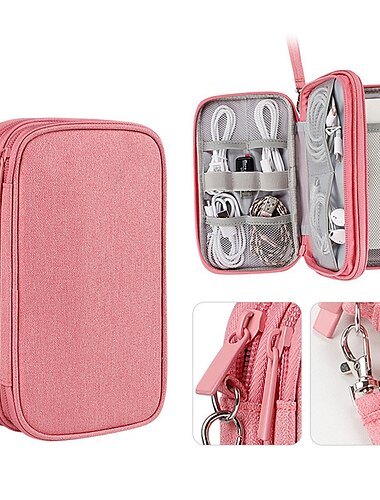  elektronischer Organizer, Reise-Kabel-Organizer Tasche Tasche für elektronisches Zubehör Tragetasche tragbare wasserdichte doppellagige All-in-One-Aufbewahrungstasche für Kabel, Kabel, Ladegerät