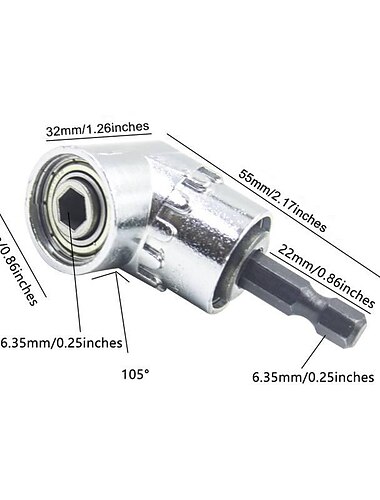  105 asteen kulmapää sähköinen kulmakääntäjä, sähköinen ruuvimeisseli, laitteistotyökalutarvikkeet, kulmasähkölaite, mutkainen universaali joustava kulmaruuvimeisseli