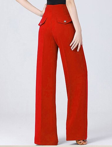  ריקוד לטיני ריקודים סלוניים מכנסיים צבע טהור שחבור בגדי ריקוד נשים הצגה הדרכה גבוה ספנדקס