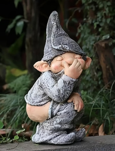  1pc Garden Gnome Outdoor Statue, Naughty Knome Figurine Lawn Ornament Dwarf Sculpture Patio Yard Decor Landscape Porch Decoration Outside Gifts