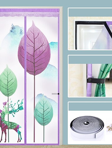  Magnetische Fliegentür Tragbar Fliegen- oder Insektennetz Magnetisch Türöffnung für Schiebetür Garage Patio Küche Wohnzimmer Fensterzimmer Schlafzimmer Bar Haustier- und Kinderleichten Zugang