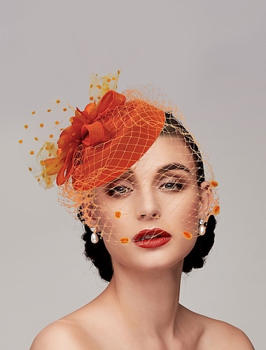  fascinators ケンタッキーダービー帽子帽子かぶとネットベール帽子結婚式レディースデーカクテルロイヤルアストコットとキャップ花かぶと帽子
