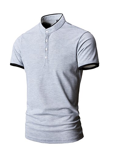  Herren Poloshirt Golfhemd Outdoor Täglich Ständer Kurze Ärmel Stilvoll Basic Glatt Knopf vorne Sommer Frühling Schwarz Weiß Rosa Rote Blau Grün Poloshirt