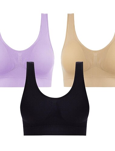  Damen Sport-BH Schnelltrocknend Hohe Wirkung Bequem Bürgellos Hohe Unterstützung Sport Einfarbig BH-Top Für Fitnesstraining Laufen Fitness Schlank Sportkleidung