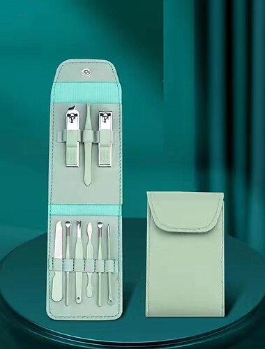  St. Patrick's Day Maniküre-Set 16-in-1-Kit mit vollem Funktionsumfang Professionelle Pediküre-Sets aus Edelstahl mit tragbarem Lederetui als Geschenkidee