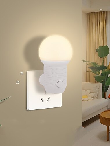  plugg inn nattlys led soveromslampe nattbord lysende lampe fôringslampe stikkontakt lampe festival kan beskytte øynene små nattlys